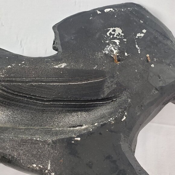 Vintage Chalkware Running Black Gold Horses Western Wall Hanging MCM - Picture 7 of 8